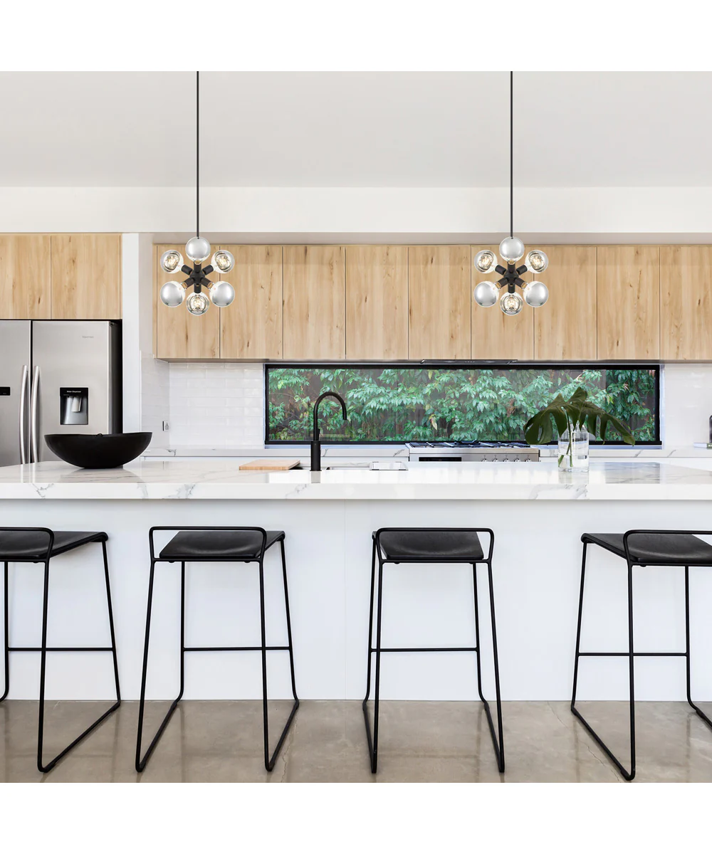Gambit 6 Light Pendant Matte Black - Image 2