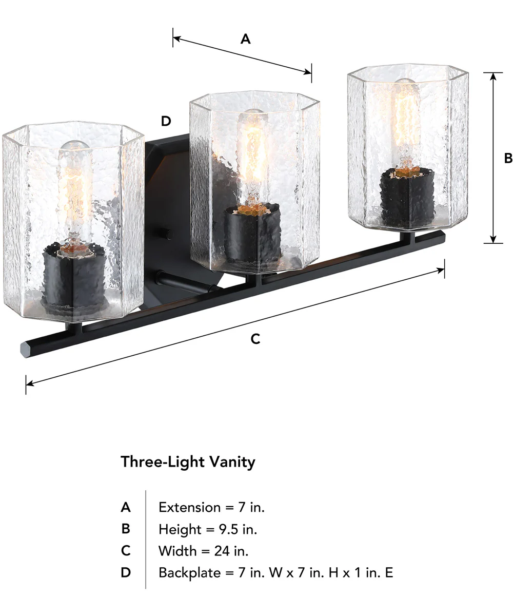 Haven 3 Light Vanity Matte Black - Image 3