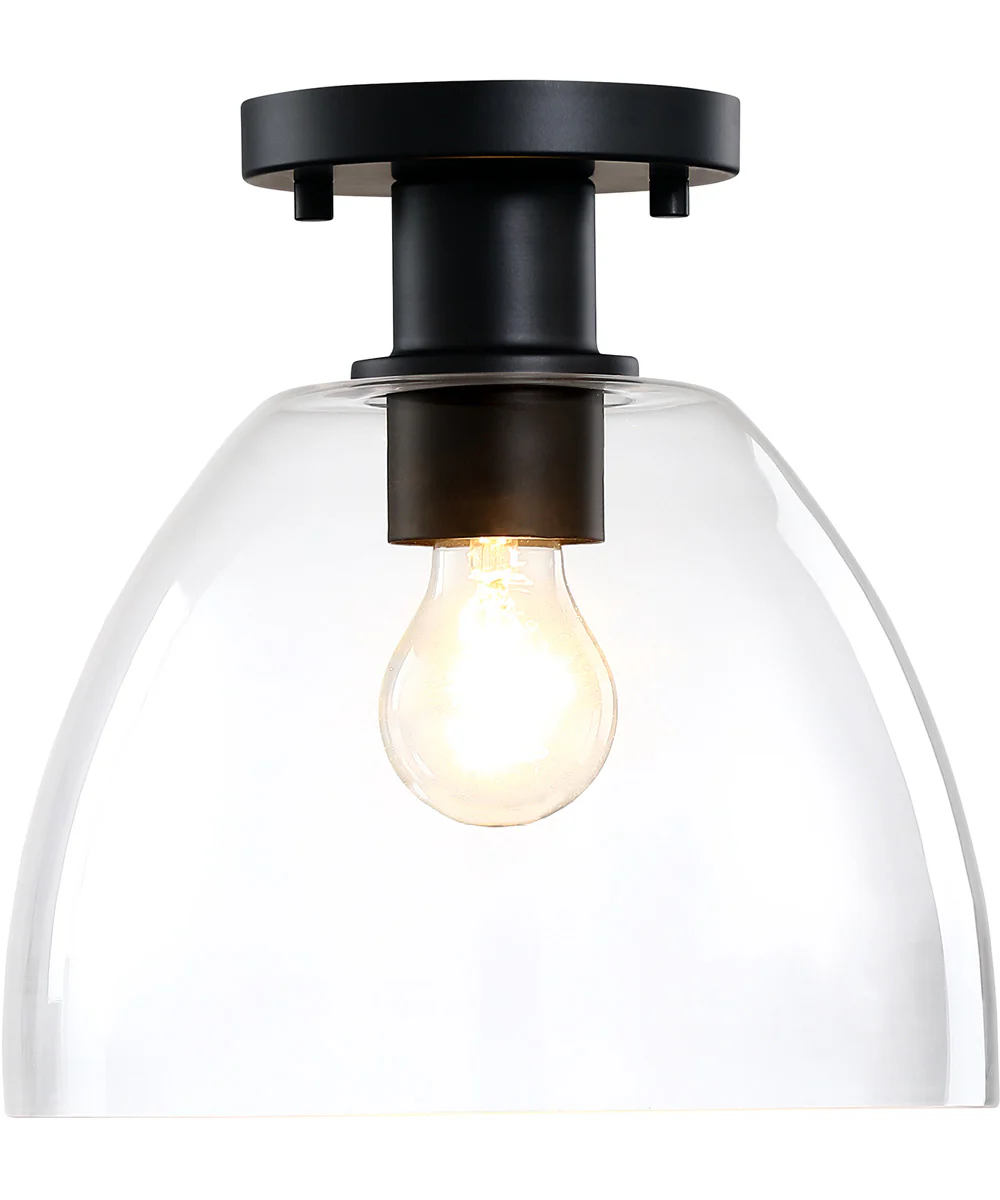 Indigo 1 Light Semi Flush Mount Matte Black