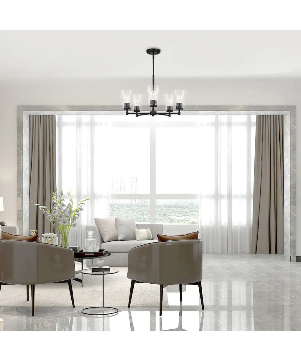 Ingo 5 Light Chandelier Matte Black - Image 2