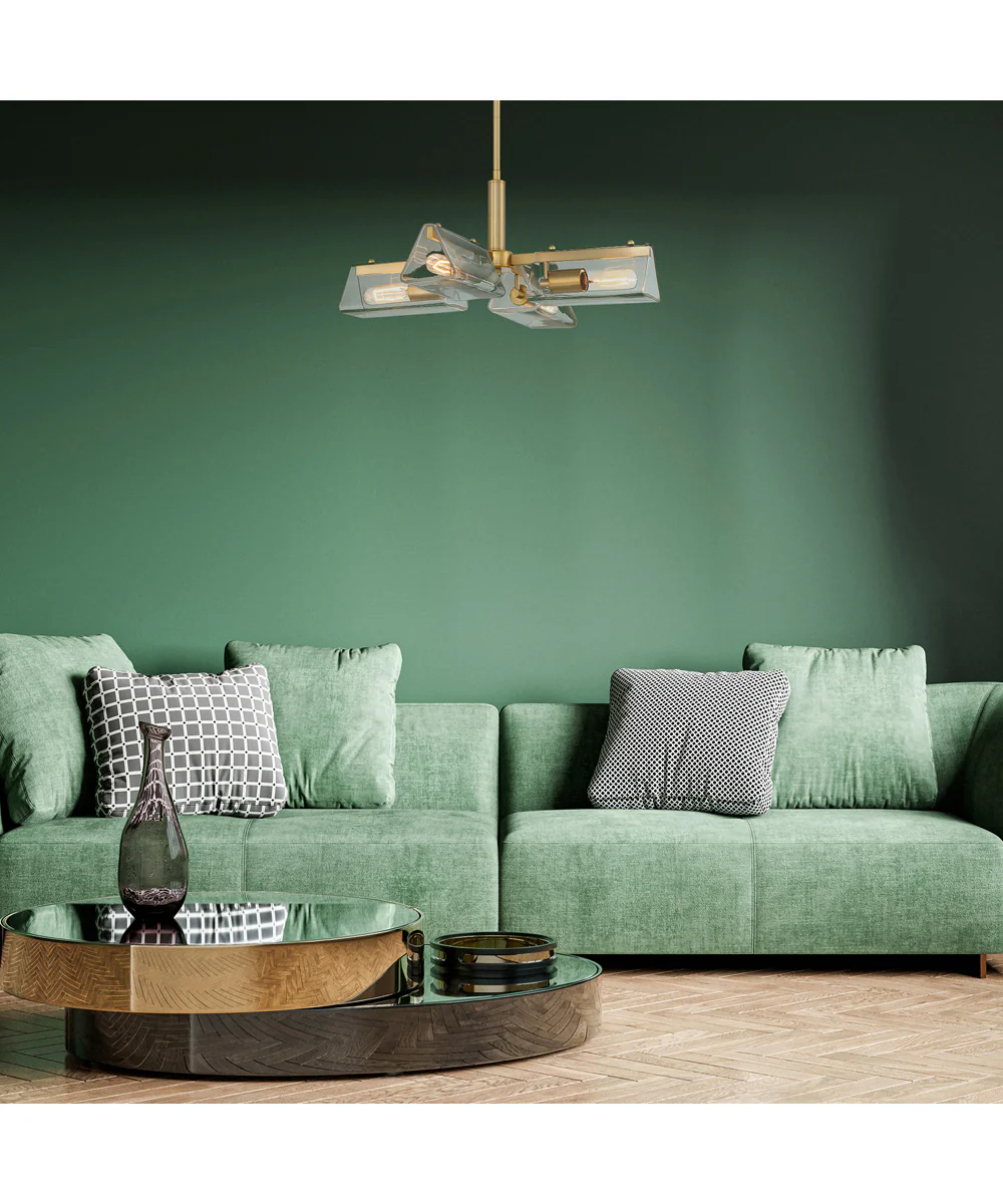 Latitude 4 Light Chandelier  Brushed Gold - Image 2