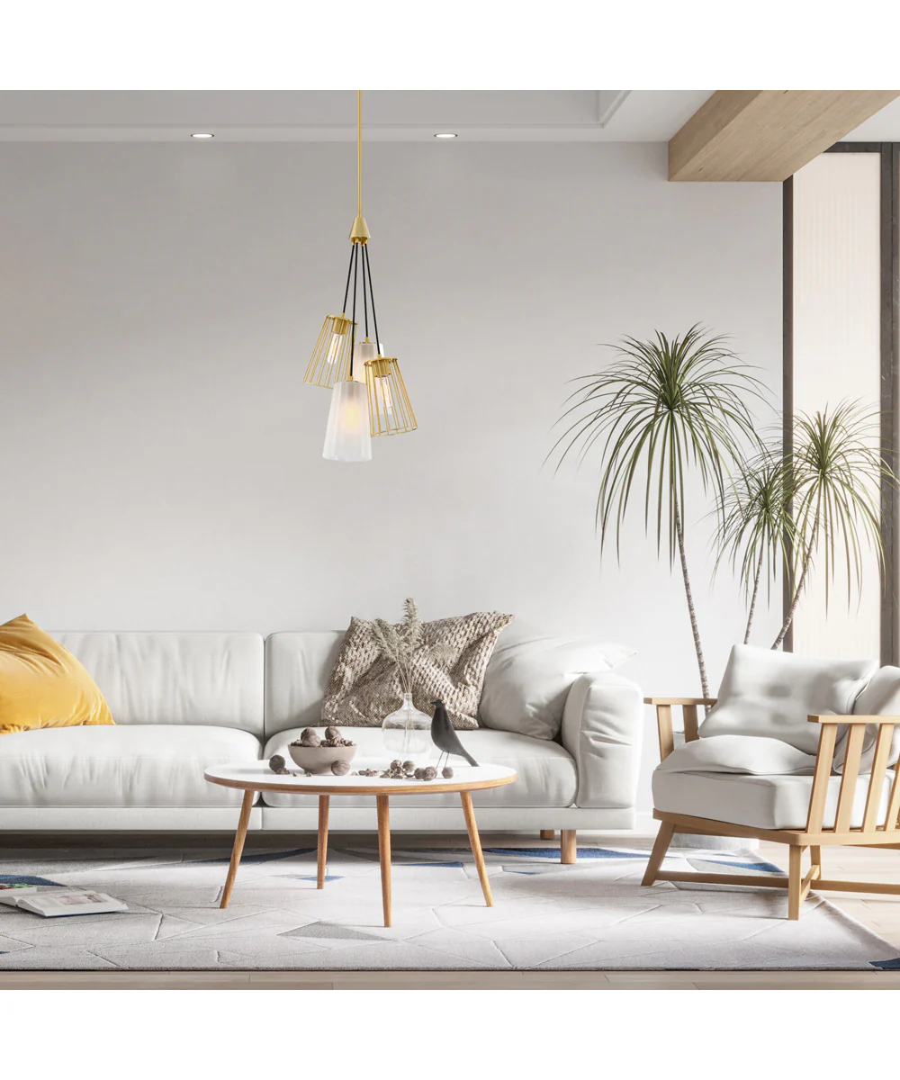 Liana 4 Light Chandelier Brushed Gold - Image 2