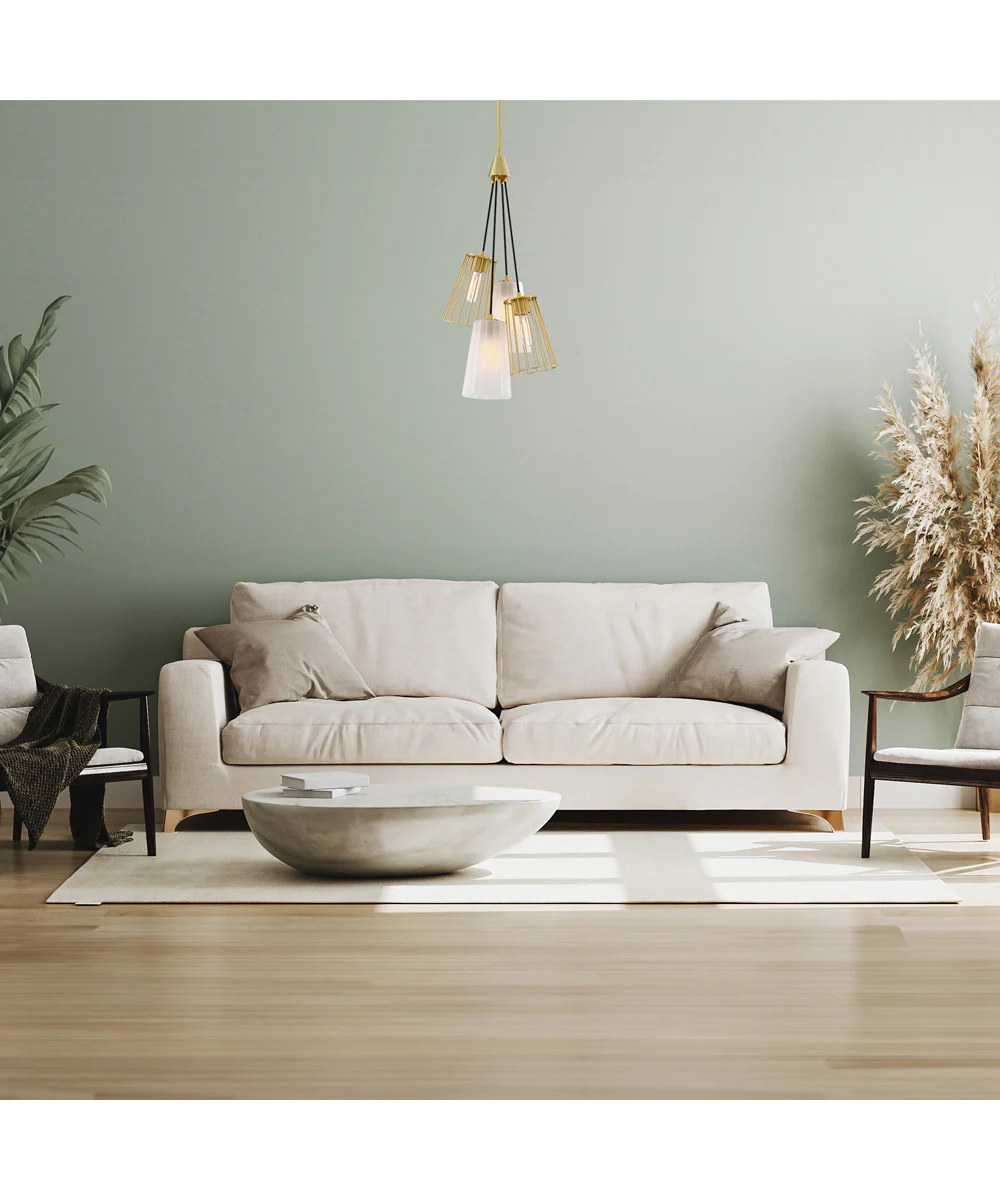 Liana 4 Light Chandelier Brushed Gold - Image 3