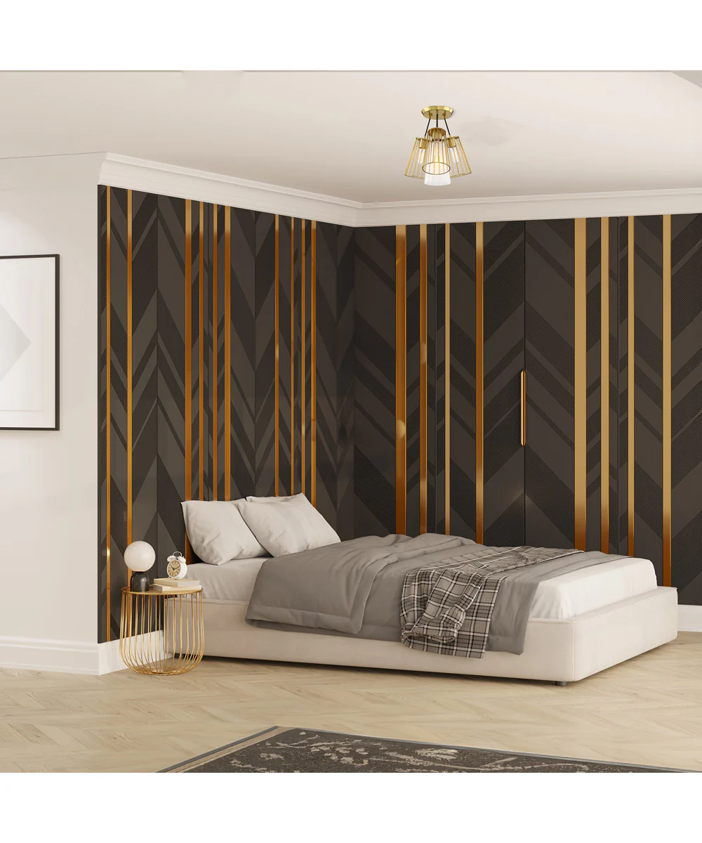 Liana 4 Light Semi Flush Mount Brushed Gold - Image 3