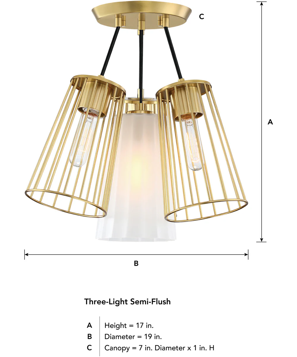 Liana 4 Light Semi Flush Mount Brushed Gold - Image 4