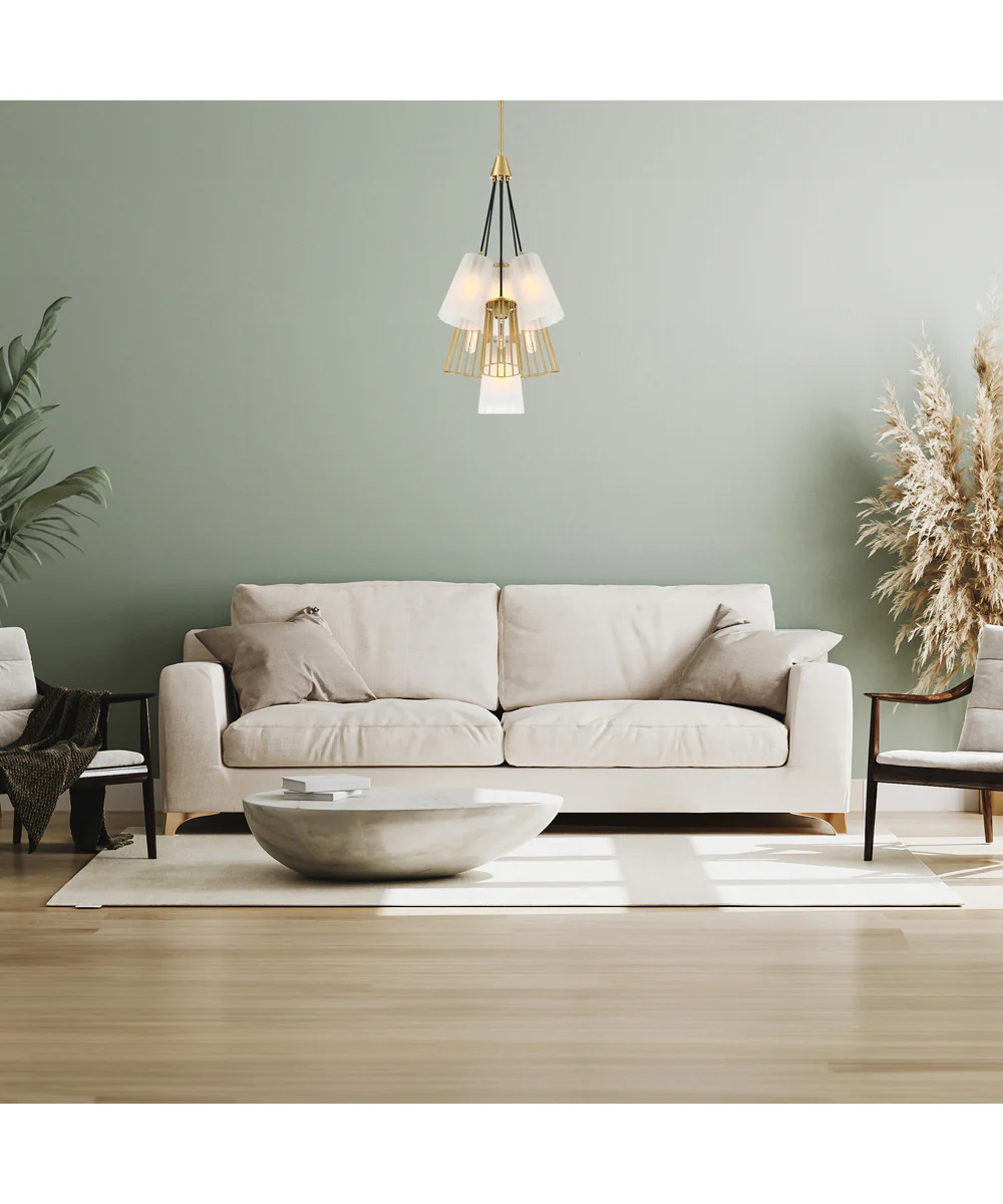 Liana 7 Light Chandelier Brushed Gold - Image 3