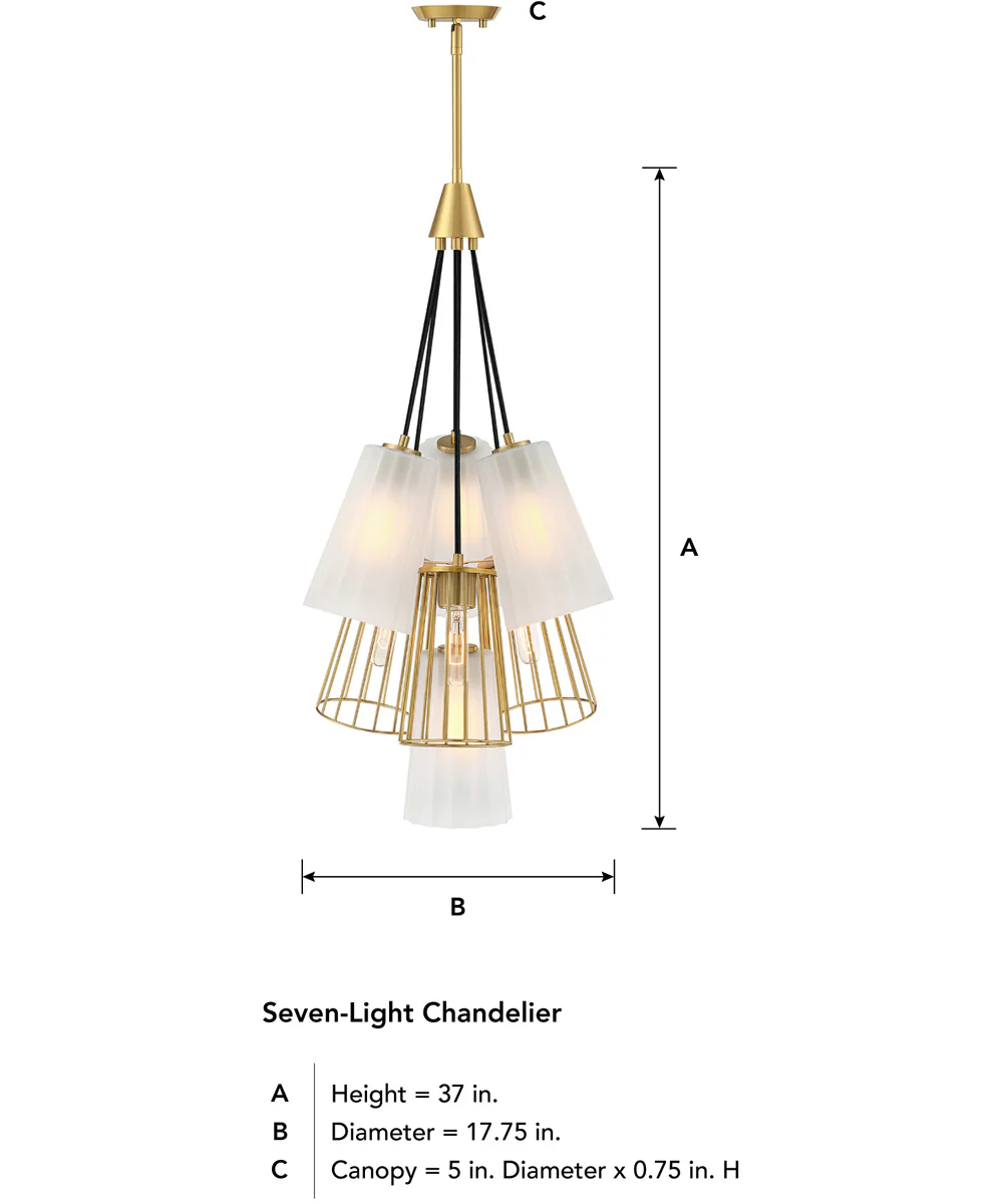 Liana 7 Light Chandelier Brushed Gold - Image 4