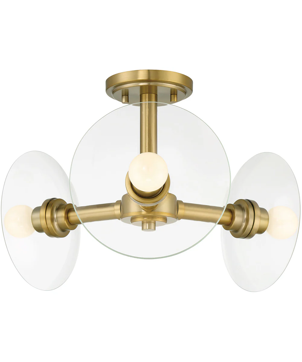Litto 3 Light Semi Flush Brushed Gold