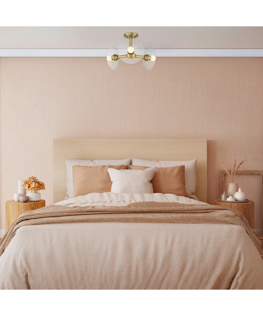 Litto 3 Light Semi Flush Brushed Gold - Image 2