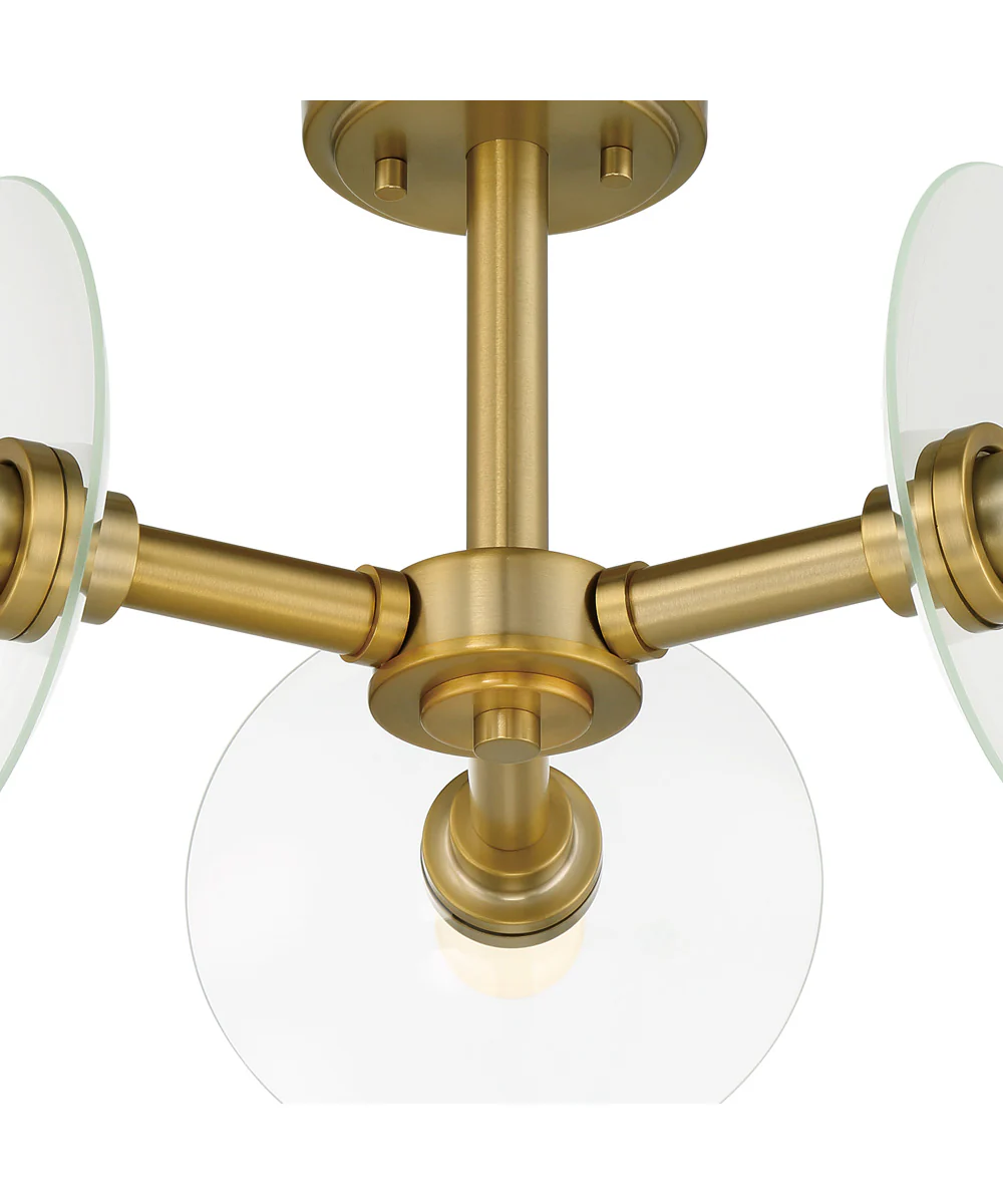 Litto 3 Light Semi Flush Brushed Gold - Image 4