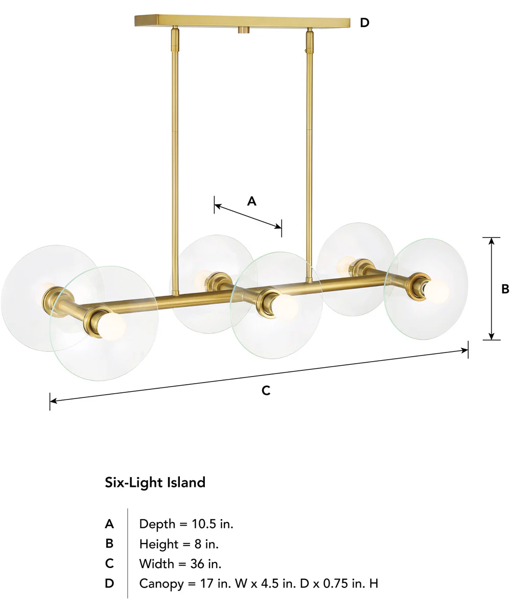 Litto 6 Light Island Brushed Gold - Image 5