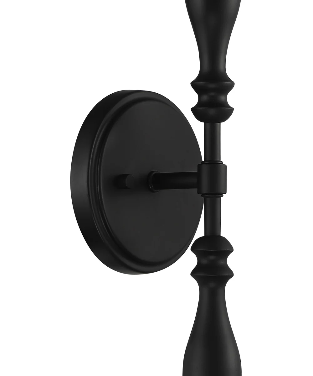 Louise 2 Light Wall Sconce Matte Black - Image 4
