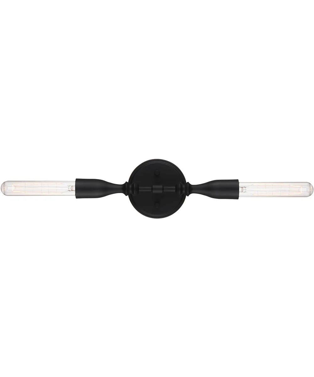 Louise 2 Light Wall Sconce Matte Black - Image 6