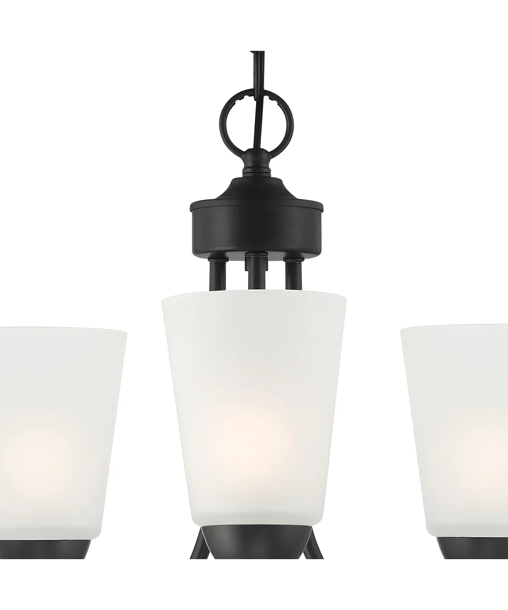 Malone 3 Light Chandelier Matte Black - Image 3