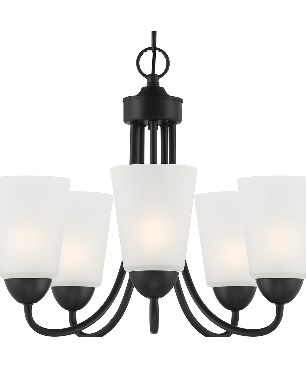 Malone 5 Light Chandelier Matte Black - Image 3