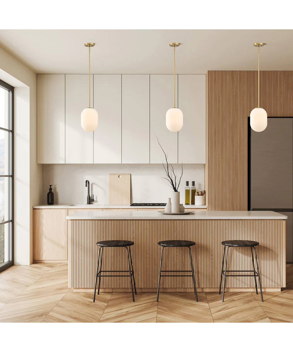 Noor 1 Light Pendant Brushed Gold - Image 3
