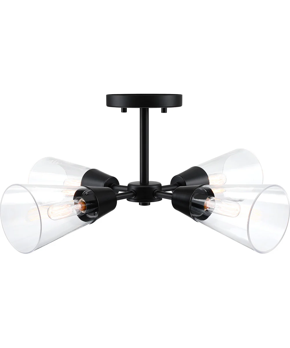 Norro 4 Light Semi Flush Matte Black