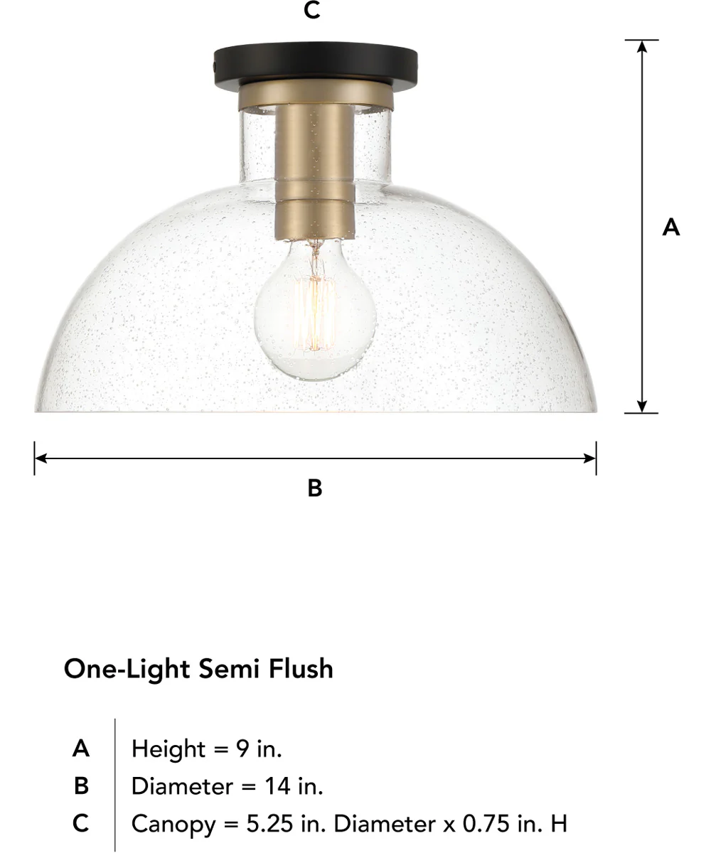 Nova 1 Light Semi Flush Matte Black - Image 5