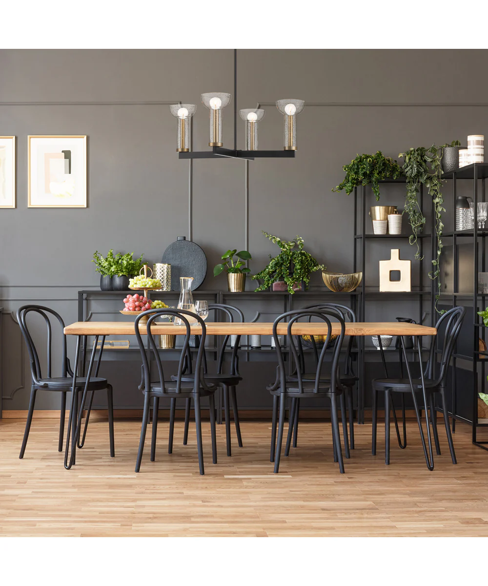 Nova 4 Light Chandelier Matte Black - Image 2