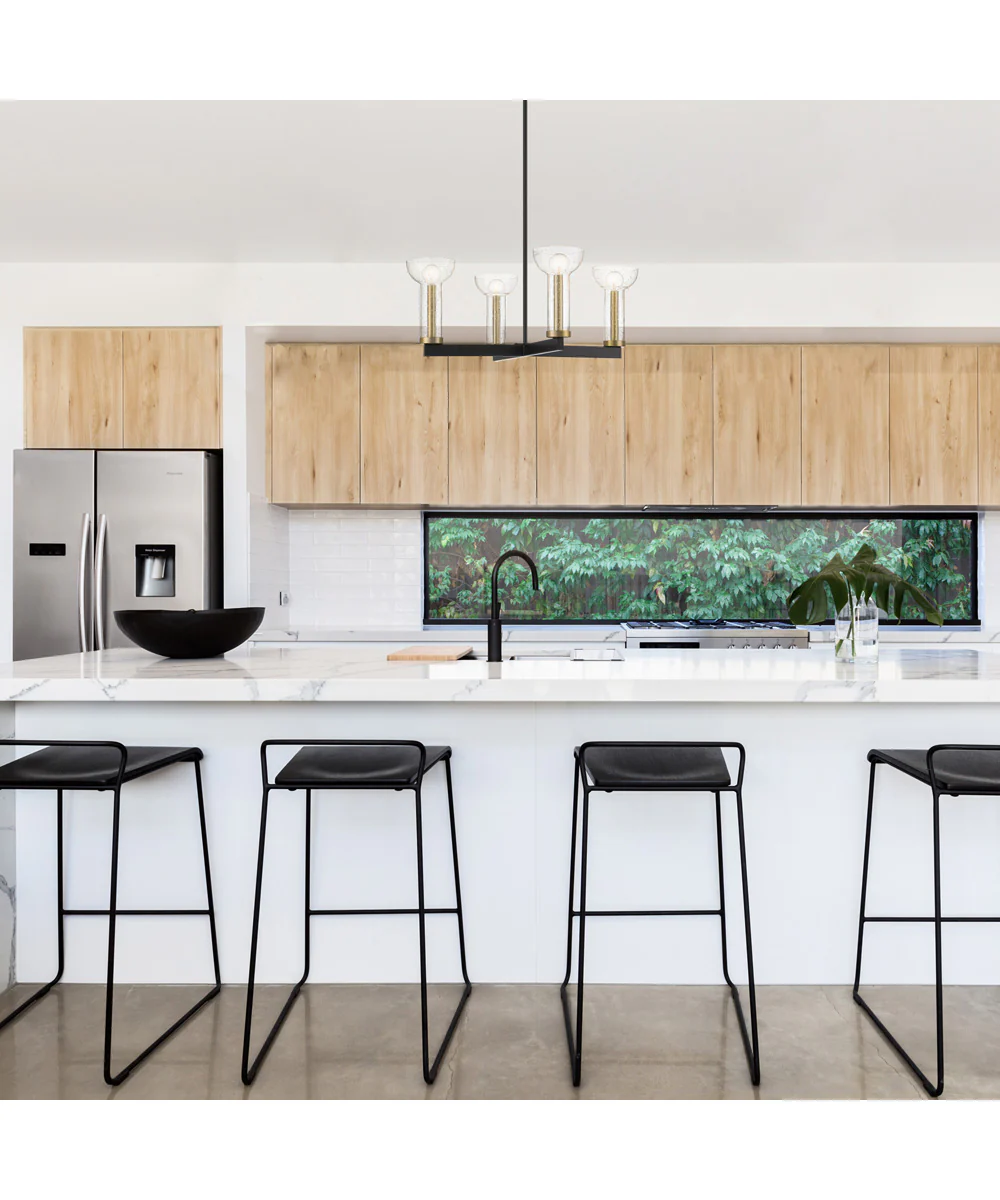 Nova 4 Light Chandelier Matte Black - Image 3