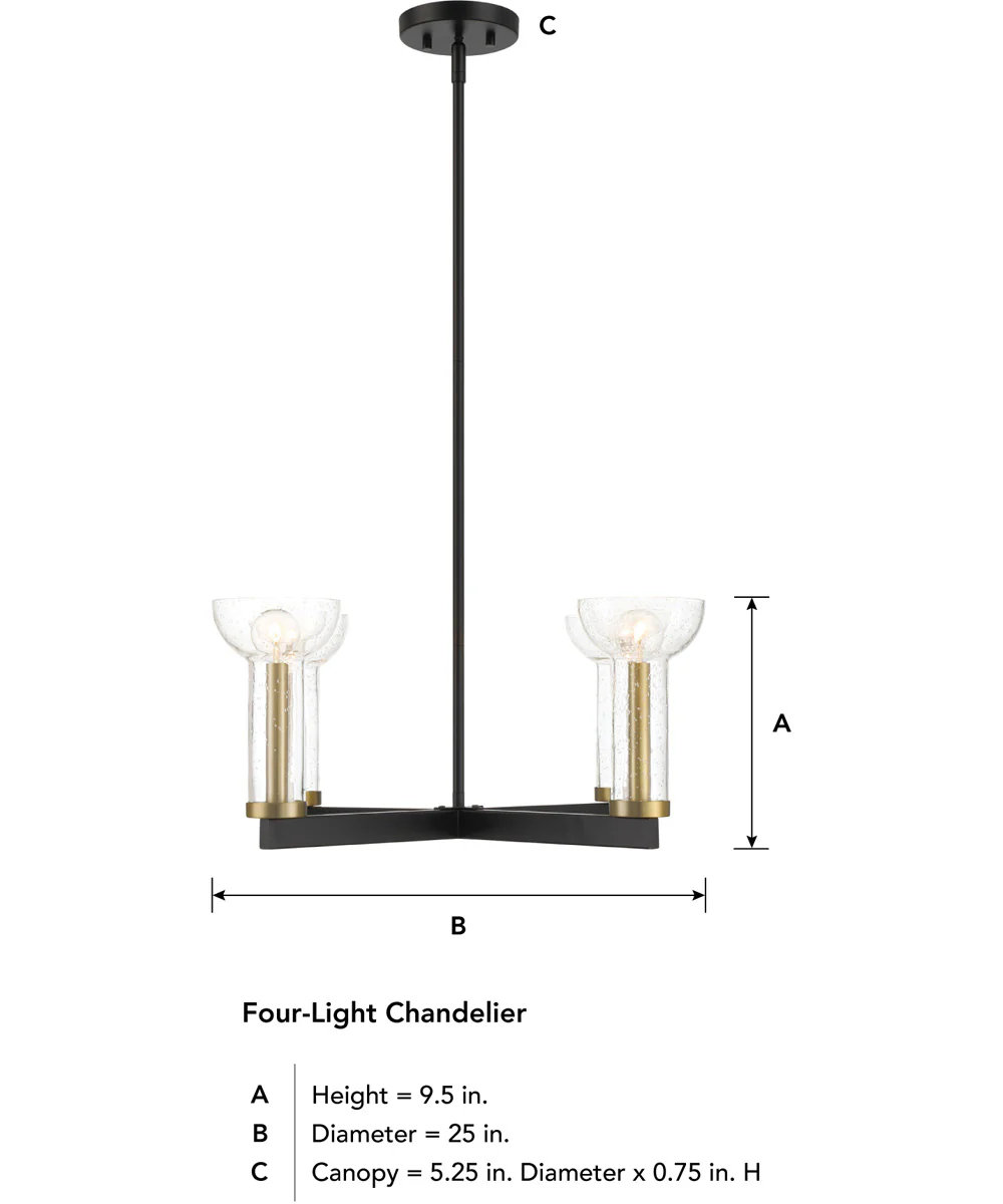 Nova 4 Light Chandelier Matte Black - Image 5