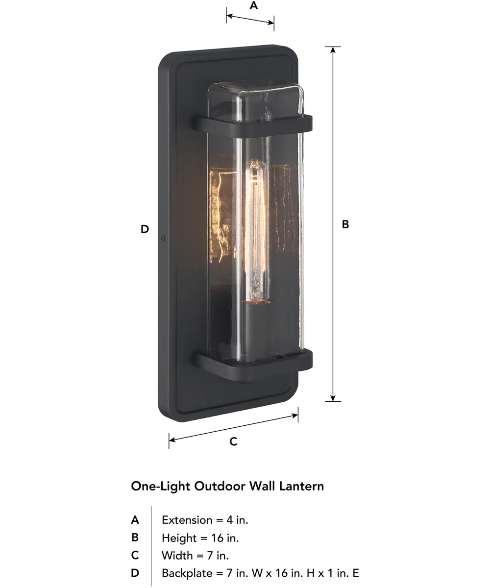 Pearl Street 1 Light Wall Lantern Black - Image 5