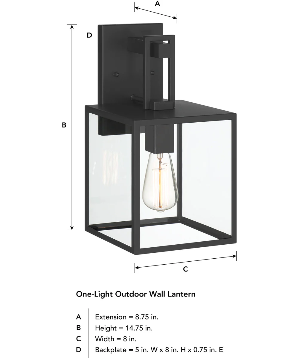 Preston 1 Light Wall Lantern Matte Black - Image 5