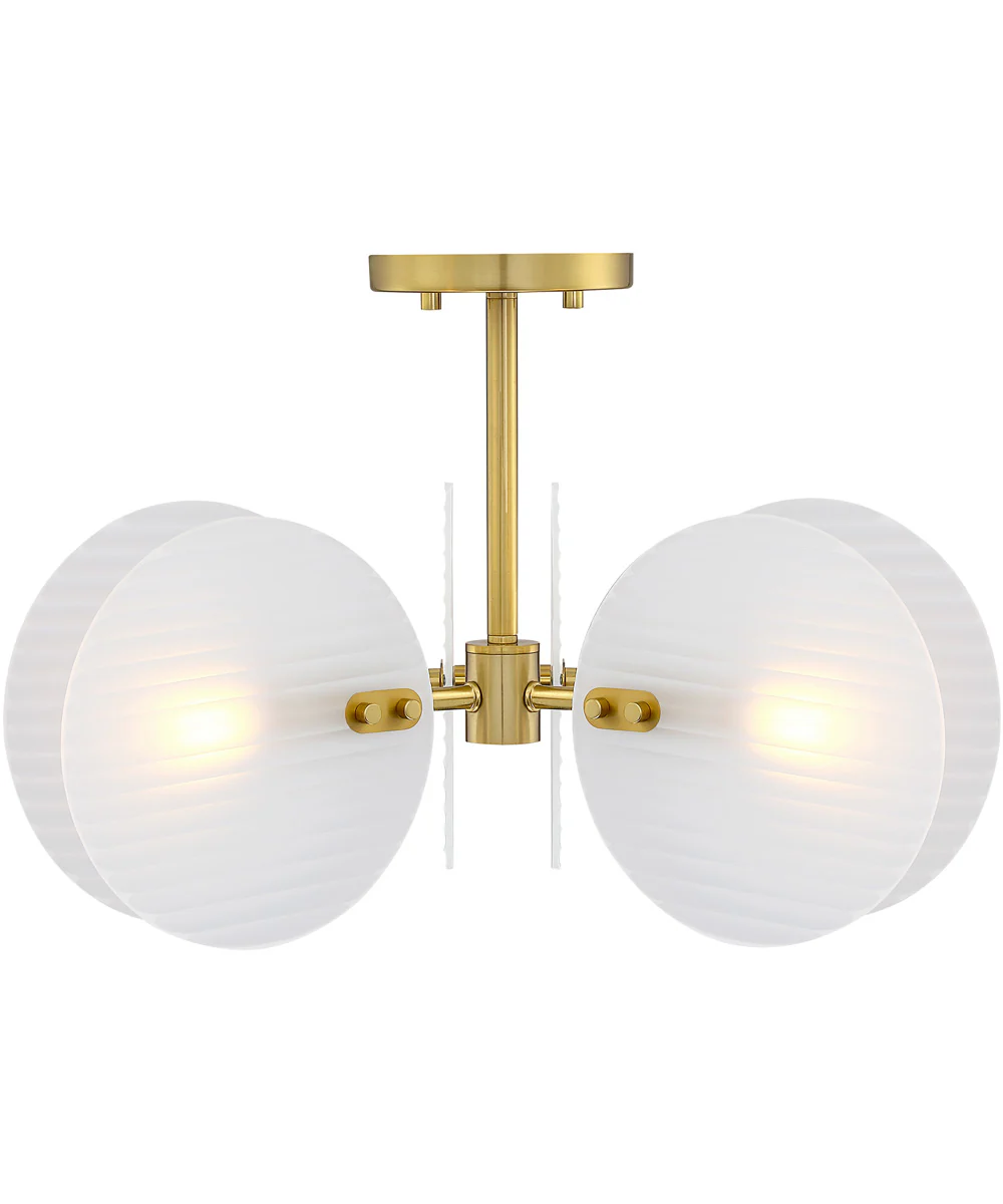 Sky Fall 3 Light Semi Flush Mount Brushed Gold