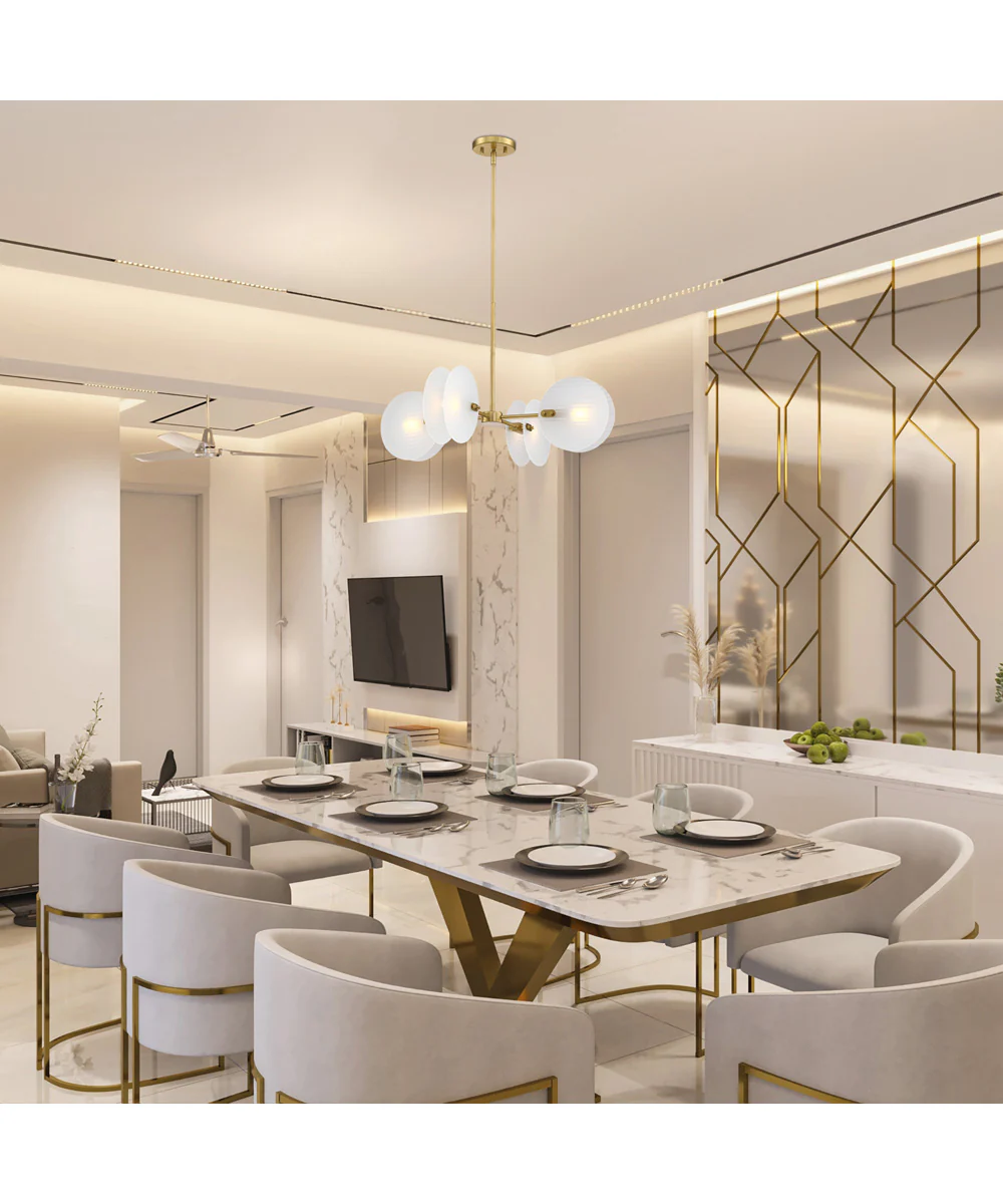 Sky Fall 4 Light Chandelier Brushed Gold - Image 2