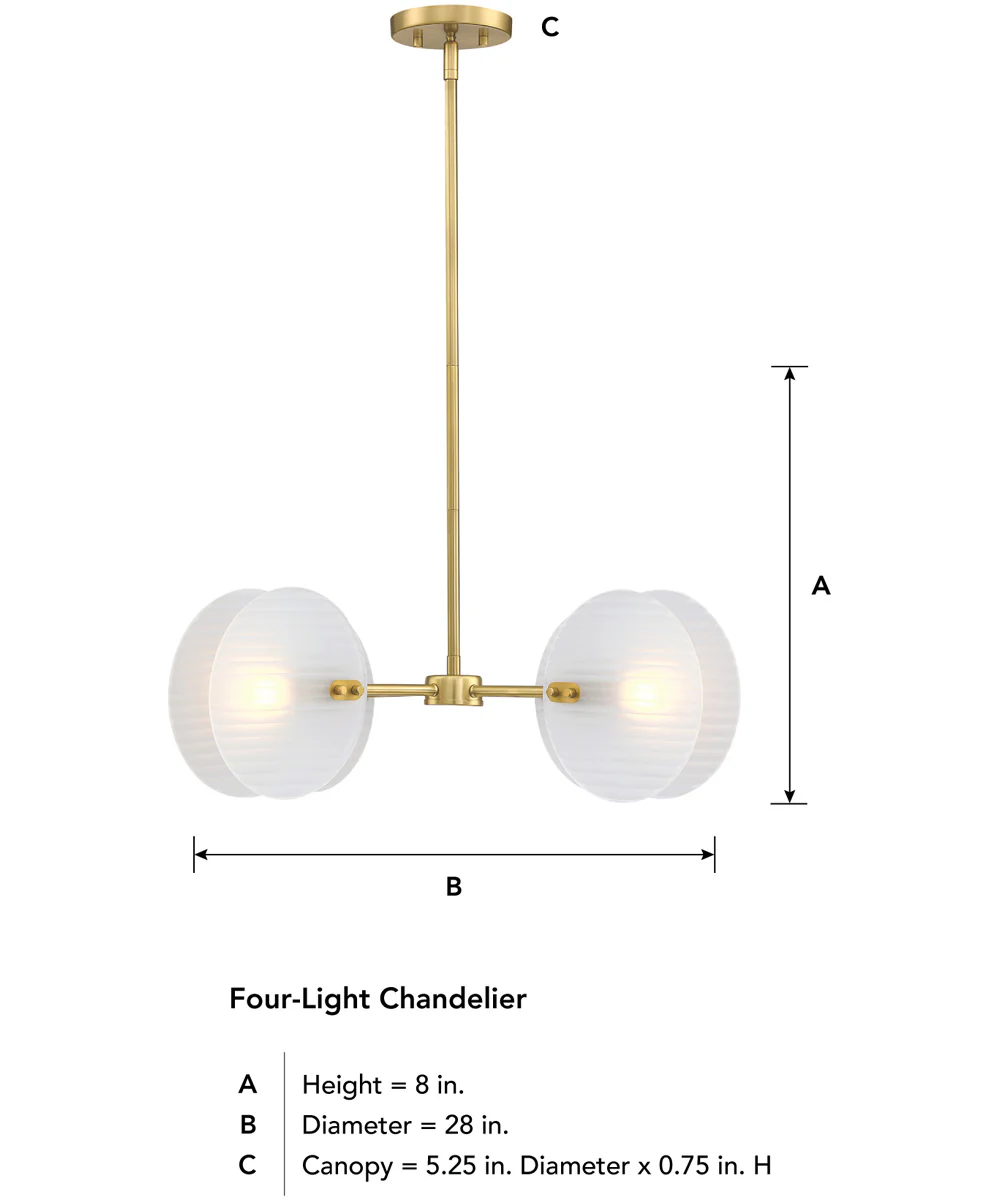 Sky Fall 4 Light Chandelier Brushed Gold - Image 4