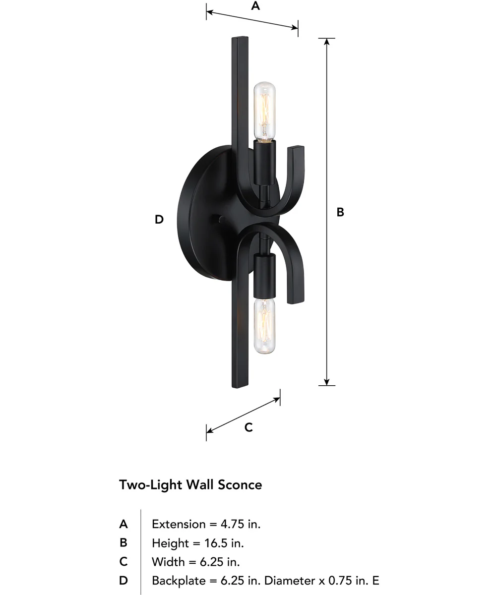 Skye 2 Light Wall Sconce Matte Black - Image 4