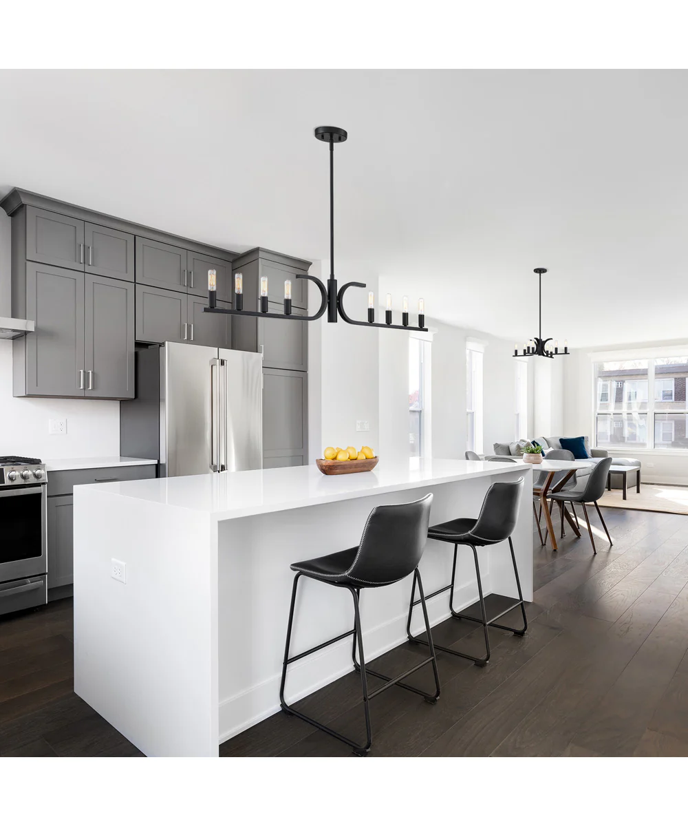 Skye 8 light Island Pendant Matte Black - Image 3
