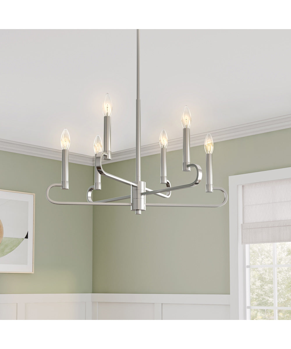 Summit 6 Light Chandelier Brushed Nickel - Image 2