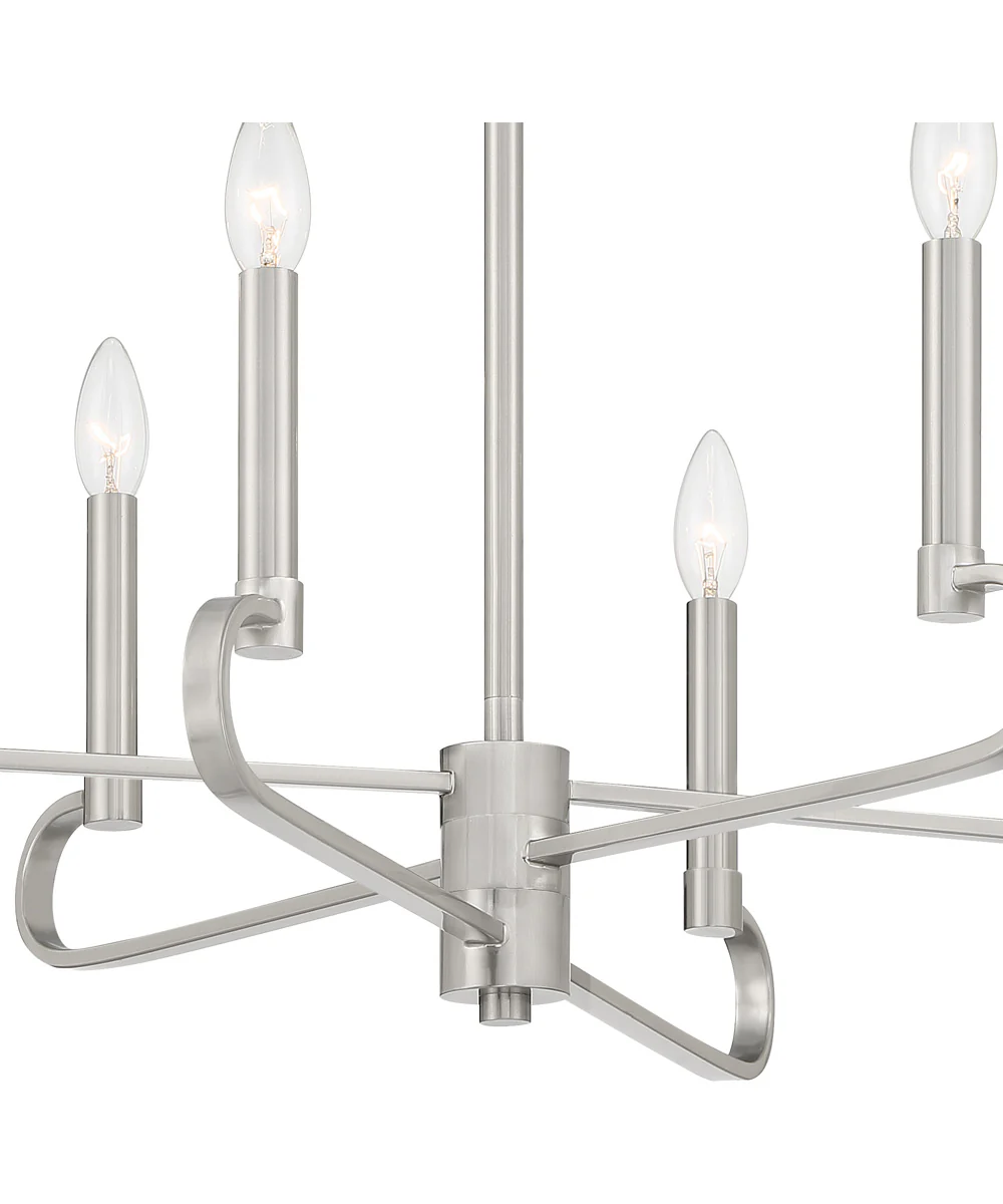 Summit 6 Light Chandelier Brushed Nickel - Image 3