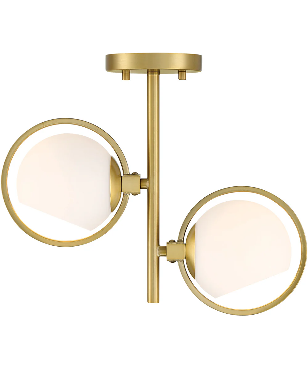 Teatro 2 Light Semi Flush Brushed Gold