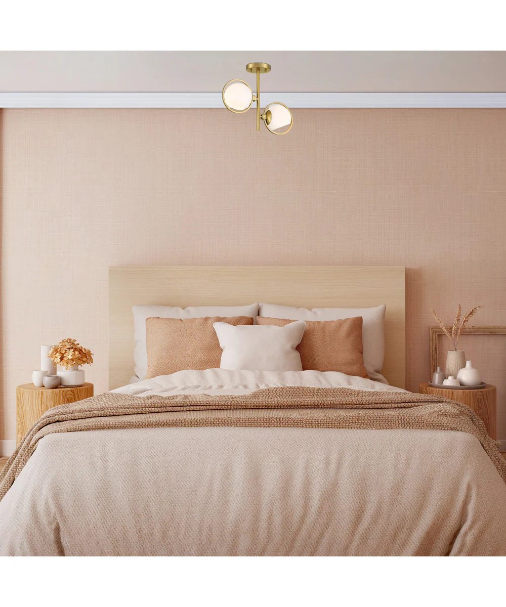 Teatro 2 Light Semi Flush Brushed Gold - Image 3