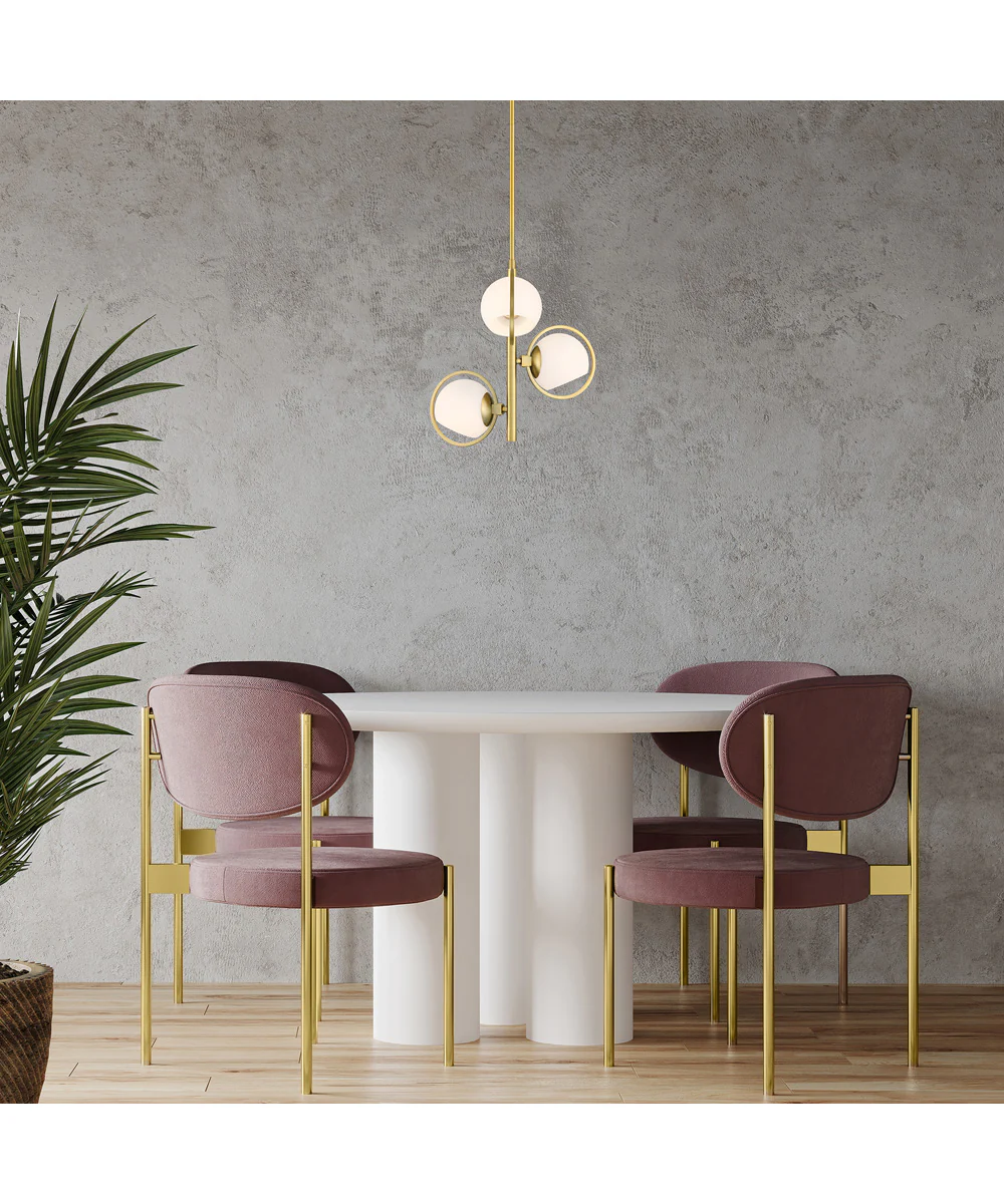Teatro 3 Light Pendant Brushed Gold - Image 3