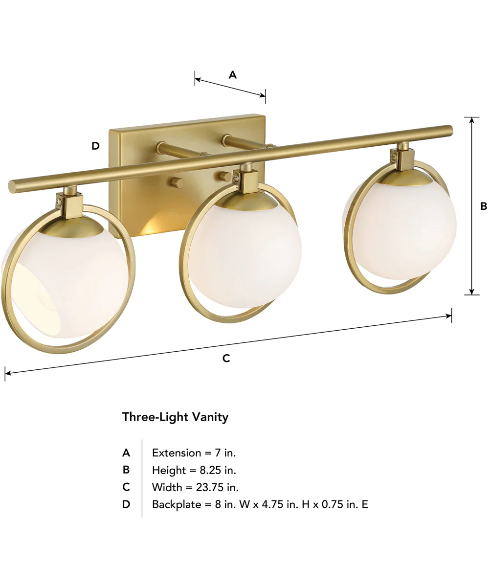 Teatro 3 Light Vanity Brushed Gold - Image 5