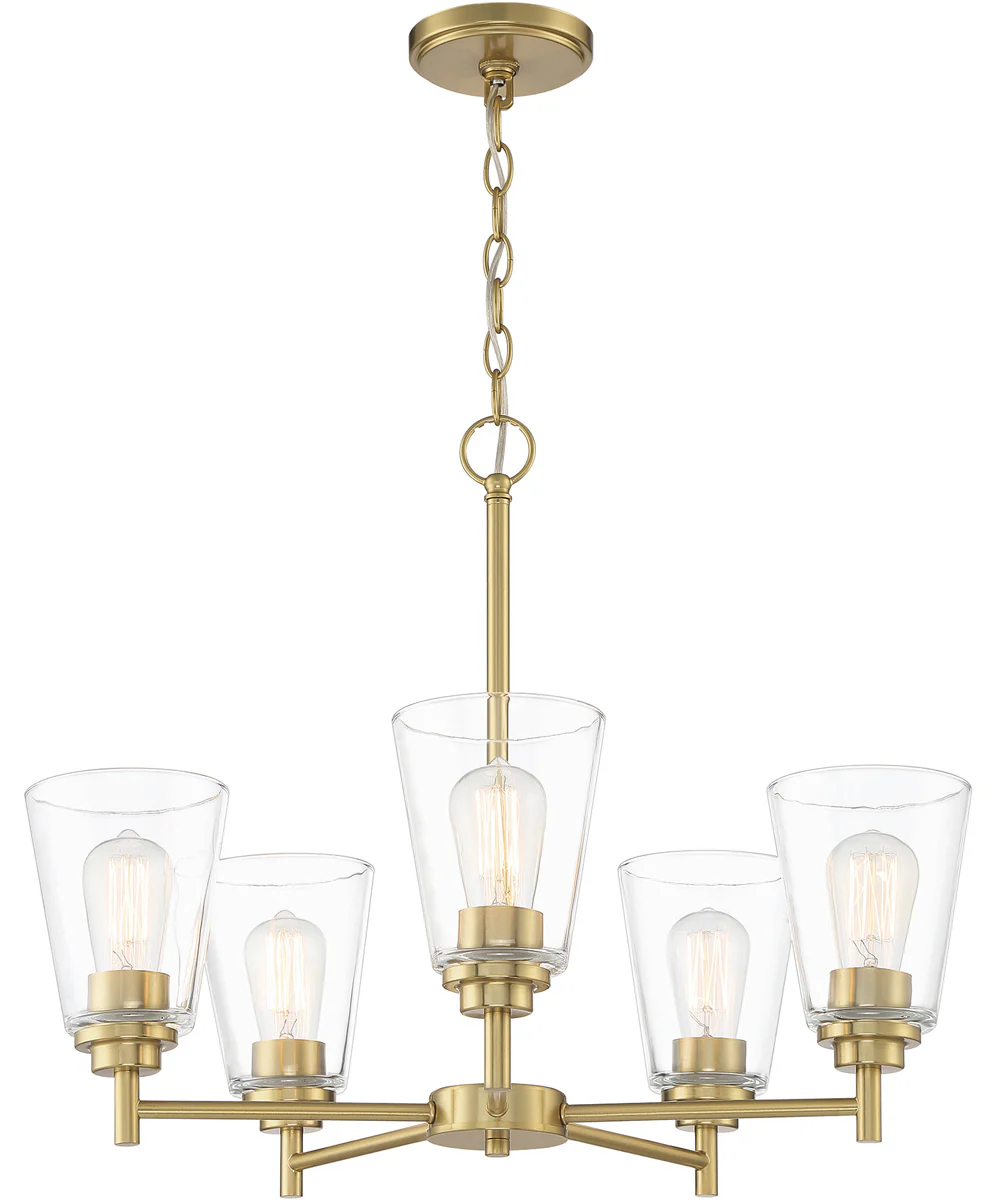 Westin 5 Light Chandelier Brushed Gold