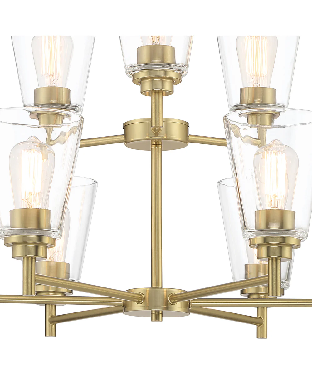 Westin 9 Light Chandelier Brushed Gold - Image 3