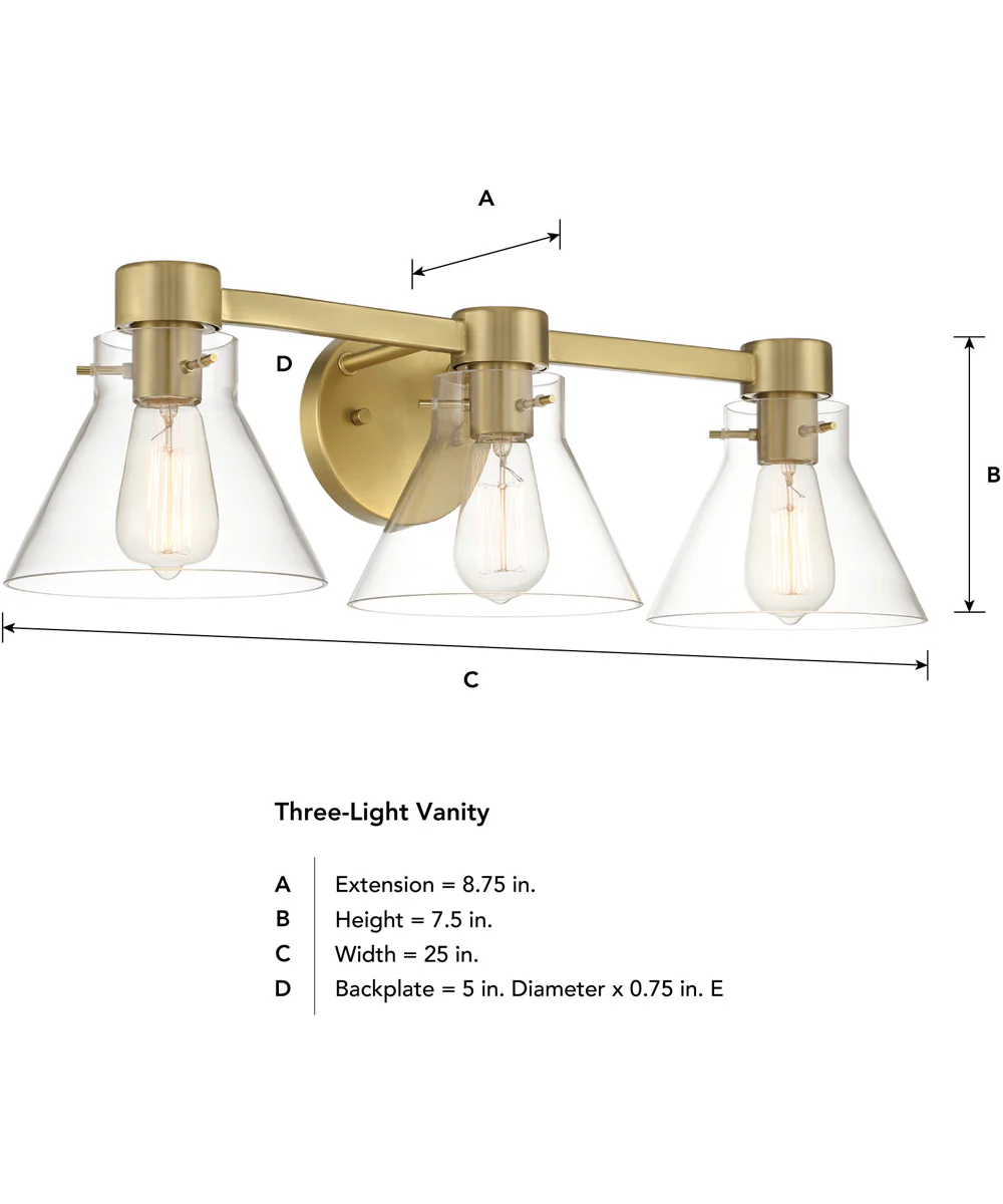 Willow Creek 3 Light Vanity Brushed Gold - Image 5