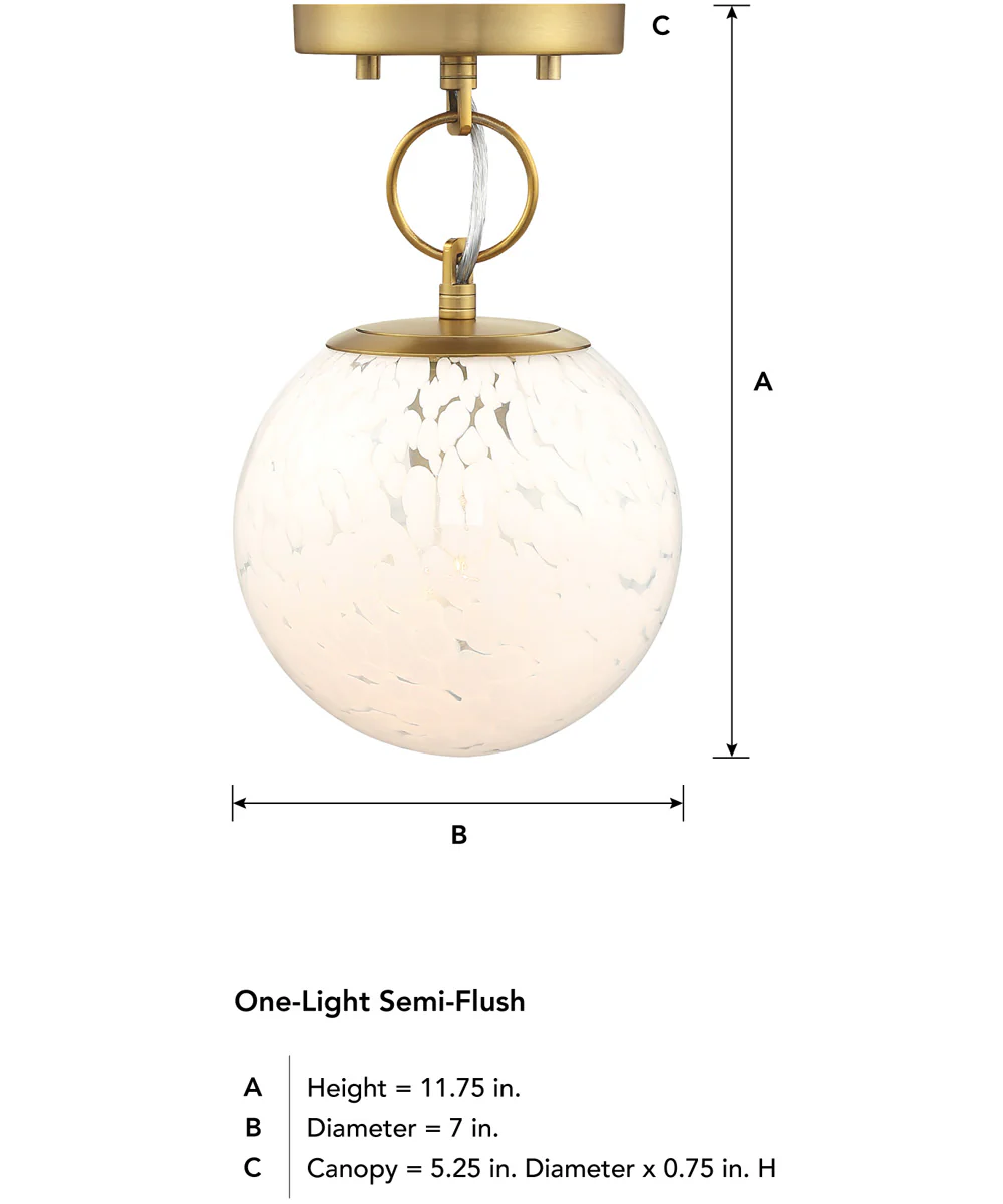 Wine Flower 1 Light Semi Flush Mount Brushed Gold - Image 4