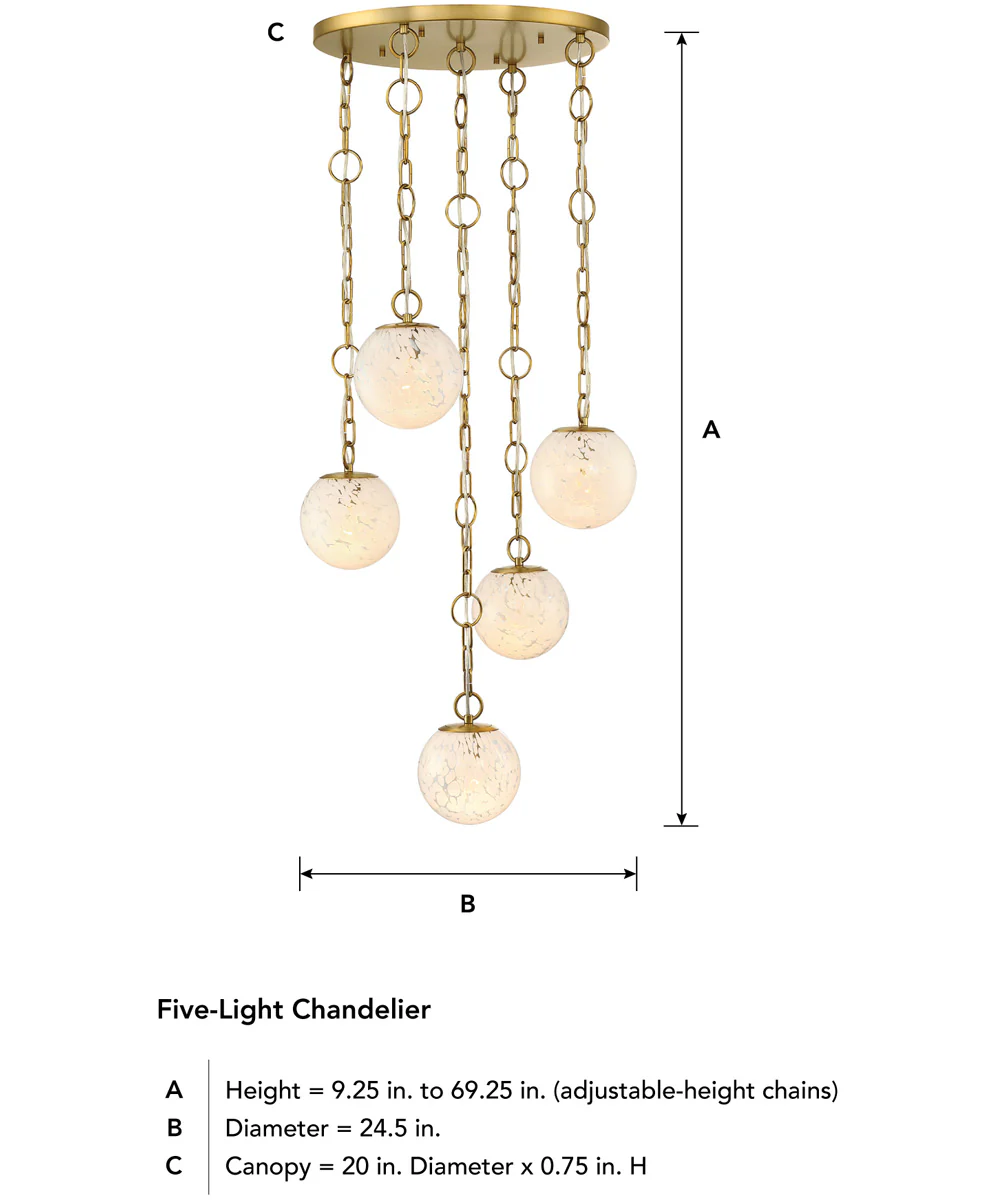 Wine Flower 5 Light Chandelier Brushed Gold - Image 4