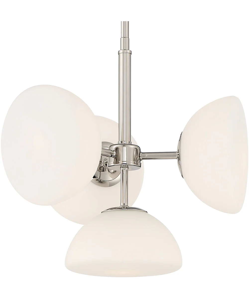 Zio 4 Light Chandelier Convertible Polished Nickel - Image 4