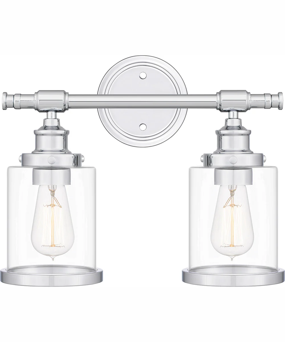 Dixie Medium 2-light Bath Light Polished Chrome