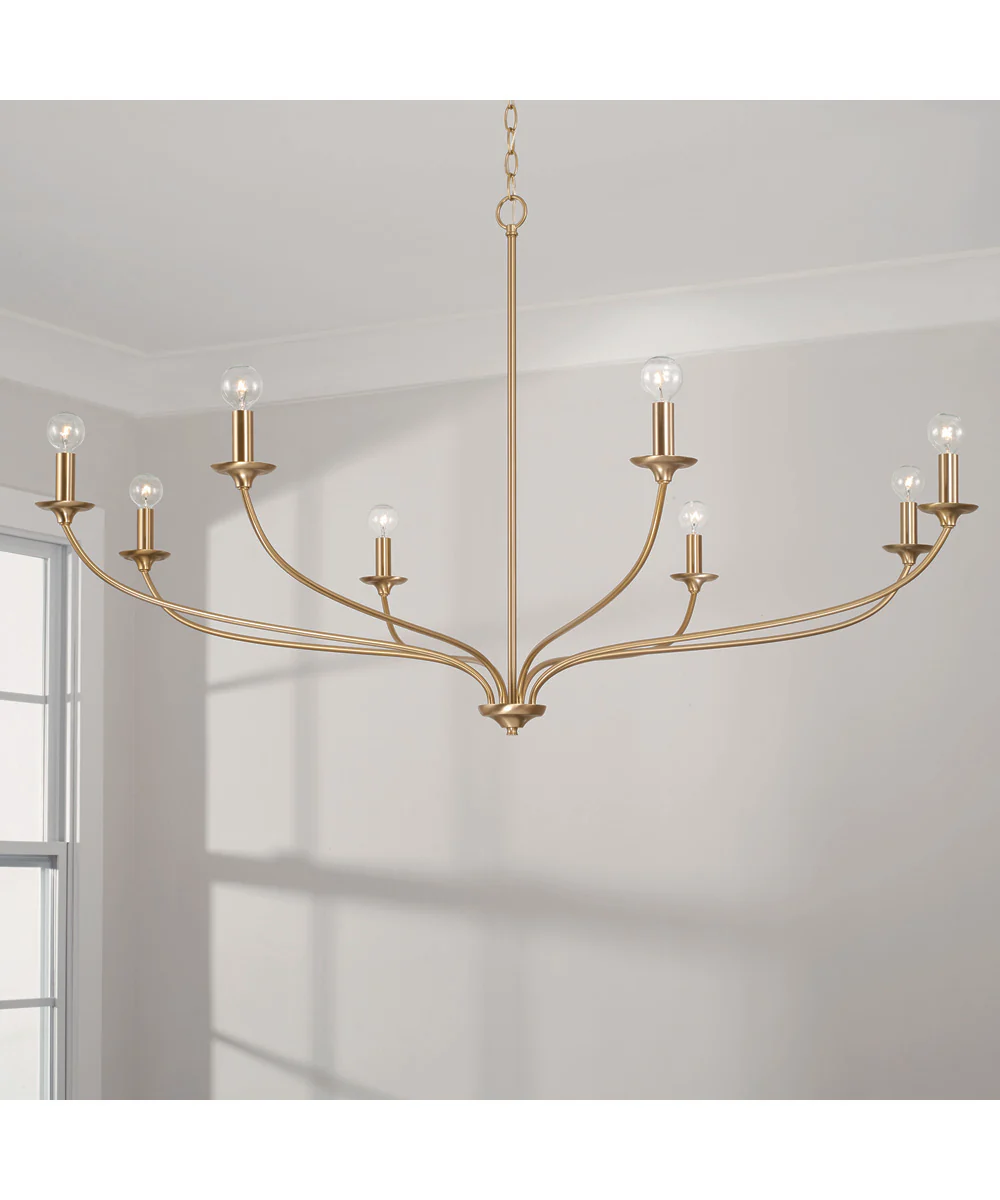 Dolan 8-Light Chandelier Matte Brass - Image 2
