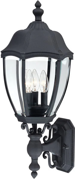 Roseville 3-Light Outdoor Wall Lantern Black - Image 2