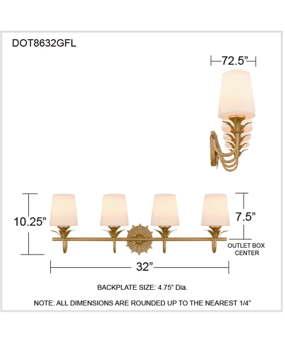 Dorothea 4-light Bath Light Gold Leaf - Image 4