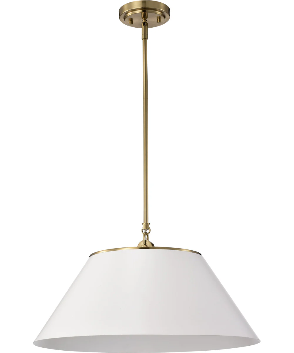 Dover 3-Light Pendant White / Vintage Brass