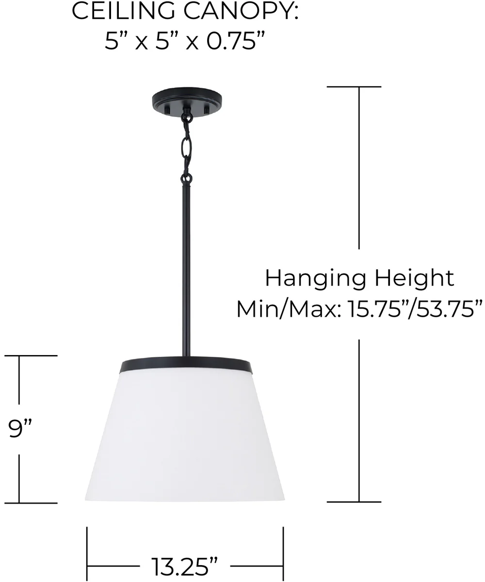Drake 1-Light Pendant Matte Black - Image 4